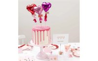 Rico Design Kuchen-Topper Folienballon Herzen 3 Stück, Mehrfarbig