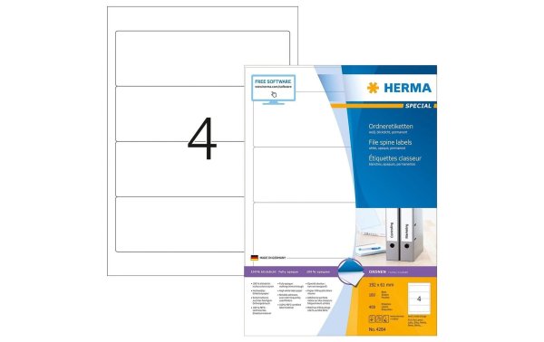 HERMA Ordneretiketten 4284 192 x 61 mm permanent, Weiss