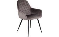 House Nordic Stuhl Harbo 65 x 57 x 87, Grau/Schwarz, 2 Stück