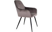 House Nordic Stuhl Harbo 65 x 57 x 87, Grau/Schwarz, 2 Stück