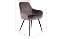 House Nordic Stuhl Harbo 65 x 57 x 87, Grau/Schwarz, 2 Stück