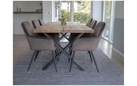 House Nordic Stuhl Harbo 65 x 57 x 87, Grau/Schwarz, 2 Stück