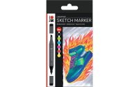 Marabu Permanent-Marker Sketch Graphix Heat, 6 Stück