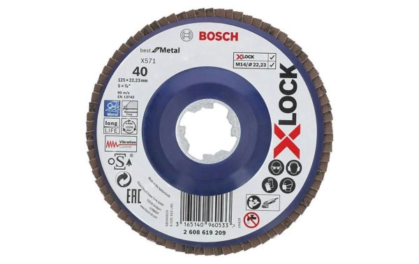 Bosch Professional Fächerschleifscheibe X-LOCK Ø125 mm, 1 Stück