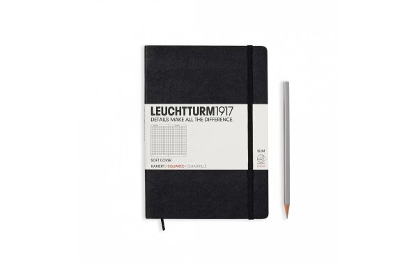 Leuchtturm Notizbuch Medium  A5, Kariert, Schwarz