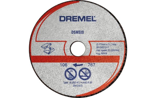 Dremel Trennscheibe DSM510 Metall, Ø 77 mm, 3 Stück