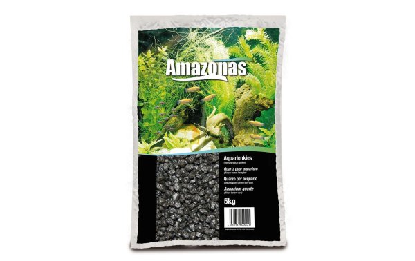 AMAZONAS Bodengrund Aquarienkies 2-3 mm, 5 kg, Schwarz