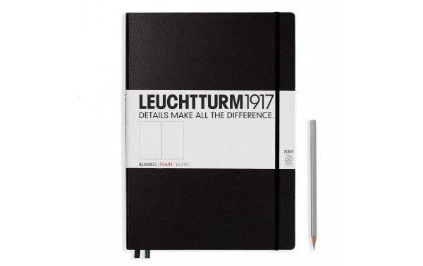 Leuchtturm Notizbuch Master Slim A4, Blanko, Schwarz