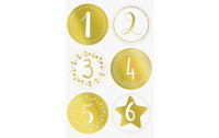 Heyda Adventskalender Set 18 x 9.7 x 6 cm, Gold/Natur/Weiss