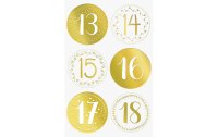 Heyda Adventskalender Set 18 x 9.7 x 6 cm, Gold/Natur/Weiss