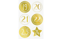 Heyda Adventskalender Set 18 x 9.7 x 6 cm, Gold/Natur/Weiss