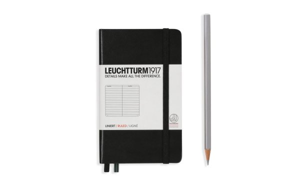 Leuchtturm Notizbuch Pocket A6, Liniert, Schwarz