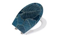Wenko Toilettensitz Big Leaves Absenkautomatik, Blau/Grün
