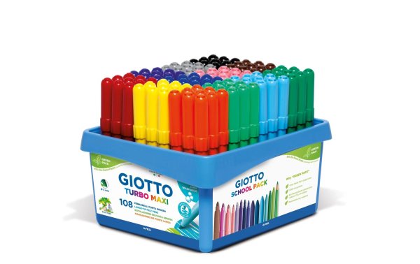 Giotto Filzstift Turbo Color Maxi Schulset 108 Stück