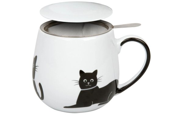 Könitz Teetasse Tea for you My Lovely Cat 420 ml, 1 Stück, Weiss