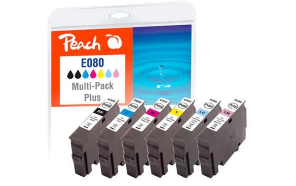 Peach Tinte Epson T0807 2x BK, 1x C, 1x M, 1x Y, 1x LC, 1x LM