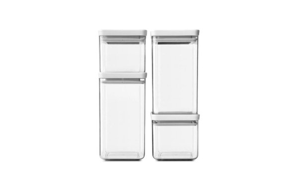 Brabantia Vorratsbehälter Tasty 4 Stück, 4.6 l, Transparent/Weiss