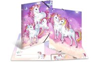 HERMA Gummibandmappe Einhorn A4, Mehrfarbig/Rosa