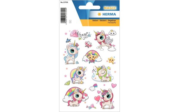 Herma Stickers Motivsticker Magic Einhorn 10 Stück Mehrfarbig