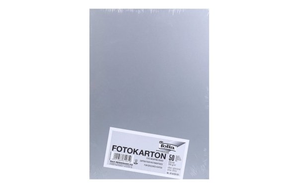 Folia Fotokarton A4, 300 g/m², 50 Blatt, Silber glänzend