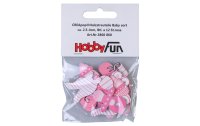 HobbyFun Miniatur-Figur Baby Mädchen Hellrosa