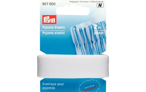 Prym Elastikband für Pijamas, 2 m Weiss