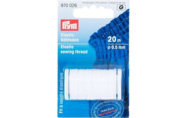 Prym Elastikfaden 0.5 mm x 20 m Weiss