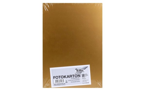 Folia Fotokarton A4, 300 g/m², 50 Blatt, Gold glänzend