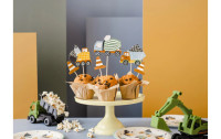 Partydeco Kuchen-Topper Baufahrzeuge 6 Stück, Mehrfarbig