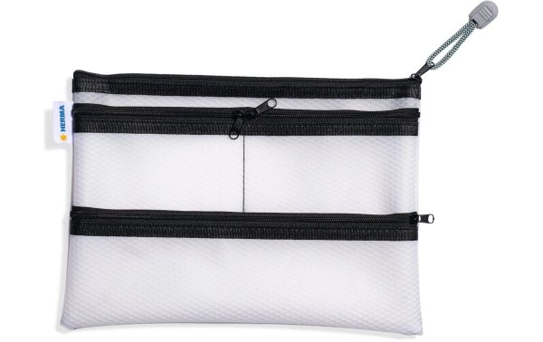 HERMA Etui Mesh Bag A5, 14 x 21.7 cm, Schwarz/Weiss