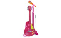 Bontempi Musikinstrument Rockgitarre mit Standmikrofon Pink