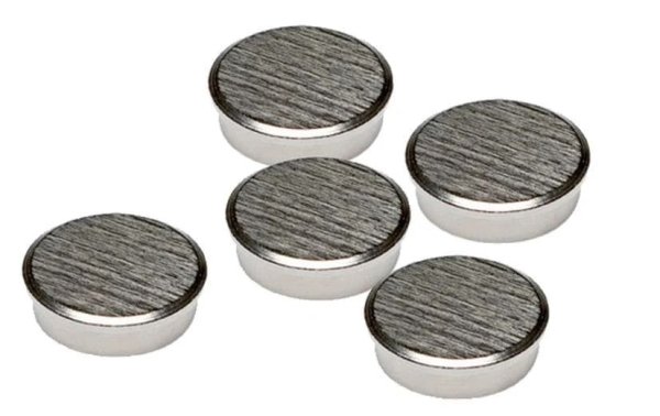 Franken Haftmagnet Chrom Ø 30 mm, 5 Stück, Silber