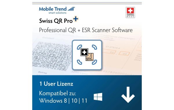 Mobiletrend Swiss QR Scanner Pro + ESR ESD, Voll, 1 User, DE/FR/EN/IT
