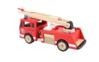 Spielba Holzspielwaren Spielzeugfahrzeug Feuerwehrauto mit Zubehör