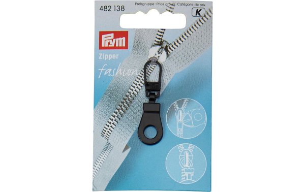 Prym Reissverschluss Fashion Zipper, mit Öse, Schwarz