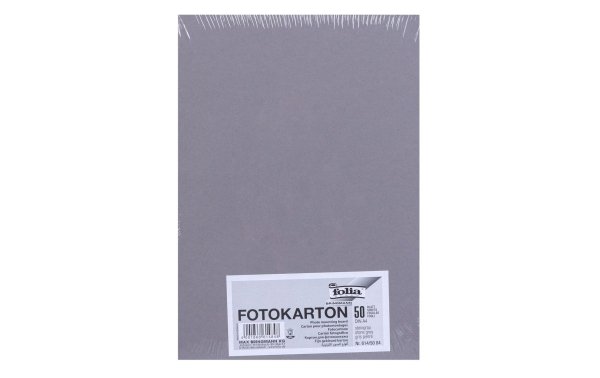 Folia Fotokarton A4, 300 g/m², 50 Blatt, Steingrau