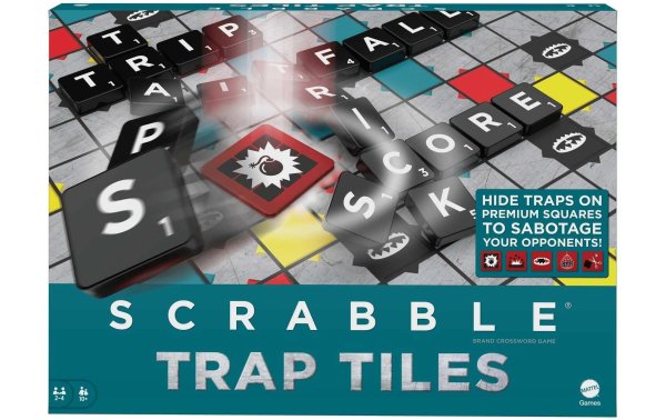 Mattel Spiele Familienspiel Scrabble Trap Tiles -DE-