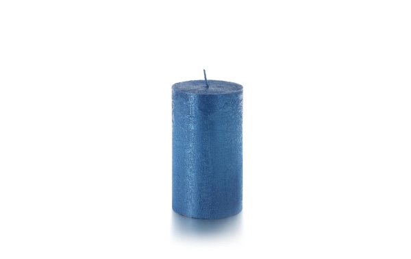 balthasar Zylinderkerze Rustico 12 x 7 cm, Blau