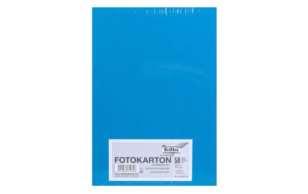 Folia Fotokarton A4, 300 g/m², 50 Blatt, Mittelblau