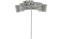 Opiflor Grabdekoration Stecker Band mit Rosen Polyresin, 15 cm