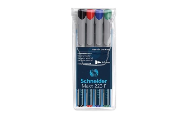 Schneider Permanent-Marker OHP Maxx Assortiert, F, 4 Stück