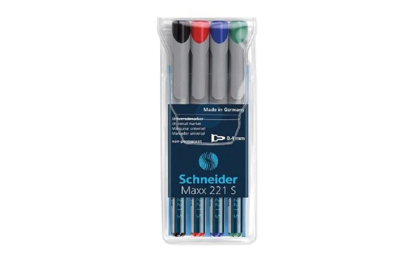Schneider Permanent-Marker OHP Maxx Assortiert, S, 4 Stück