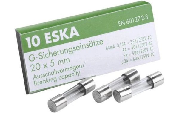 Elektromaterial Schmelzsicherung ESKA 5 x 20 FST 10A 10 Stück
