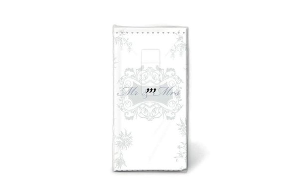Paper + Design Taschentücher Mr&Mrs 1 Stück, Silber