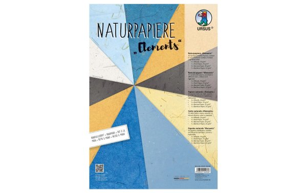 URSUS Bastelpapier Naturpapier Elements 23 x 33 cm, 70 g/m², 10 Bl