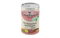 LandFleisch Nassfutter Classic Rinderherzen und Nudeln,...