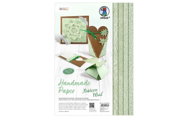 URSUS Bastelpapier Noblesse 23 x 33 cm, 200 g/m², 8 Blatt, Mint