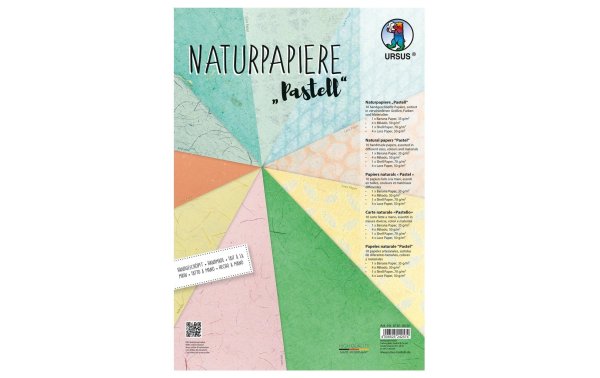 URSUS Bastelpapier Naturpapier Pastell 23 x 33 cm, 70 g/m², 10 Bl