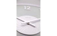 NeXtime Wanduhr Frosted Wood Ø 50 cm Weiss