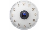 NeXtime Wanduhr Frosted Wood Ø 50 cm Weiss